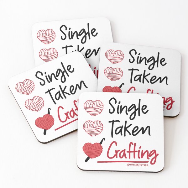 Item preview, STATUS: BUSY CRAFTING SINGLE TAKEN DATING CROCHET-THEMED ILLUSTRATION CHECKLIST HEART YARN AND HOOK STICKER designed and sold by TheseKnotsRD.