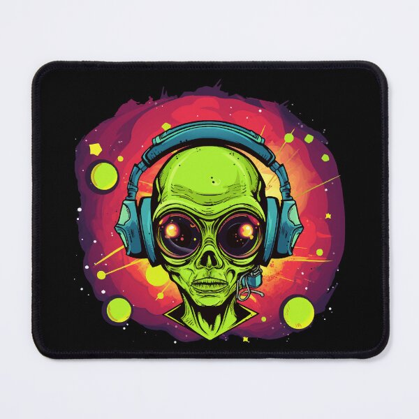 Item preview, Alien with headset, extraterrestrial creature, gamer designed and sold by Andrea-Design.