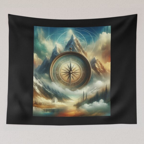 Item preview, Mountain and Compass in Surreal Serenity designed and sold by Pawel Oska.