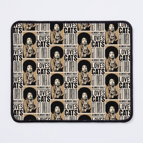Item preview, Almost half of the people in the world love cats, Get Over It: Vintage Cat Lover's Portrait in Black, Brown, and Beige designed and sold by SplashTastic.