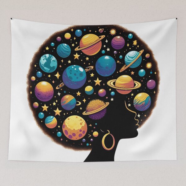 Item preview, Afro-futurism Afro Girl African Art designed and sold by KitonicTees.