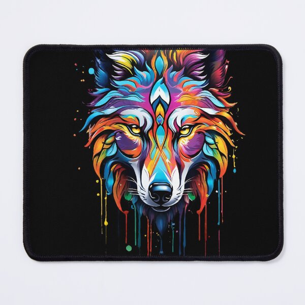 Item preview, Colorful graffiti spiritual wolf head designed and sold by dmtdc.
