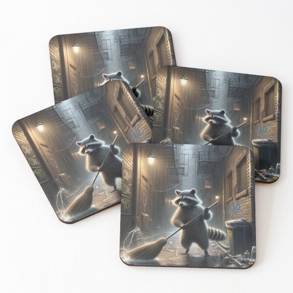 Item preview, URBAN CLEANUP: RACCOON JANITOR AT WORK FUNNY GIFTS designed and sold by DiySystem.