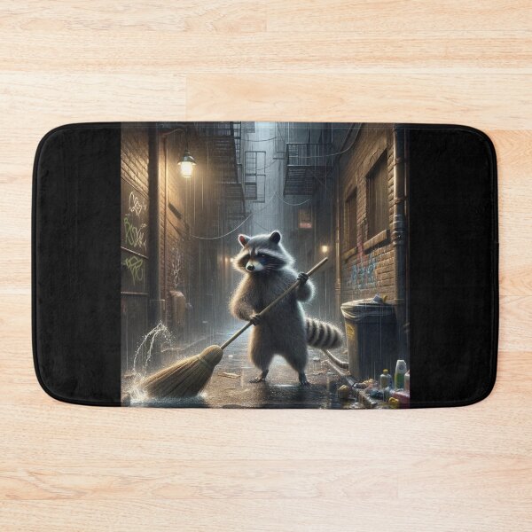 Item preview, URBAN CLEANUP: RACCOON JANITOR AT WORK FUNNY GIFTS designed and sold by DiySystem.