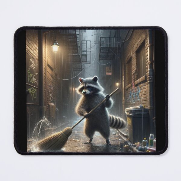 Item preview, URBAN CLEANUP: RACCOON JANITOR AT WORK FUNNY GIFTS designed and sold by DiySystem.