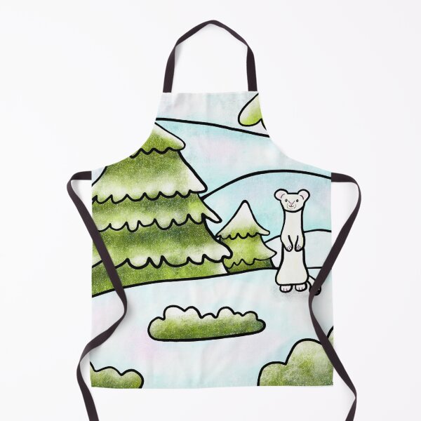 Artikelvorschau, Niedliches Wiesel in einem verschneiten Wald. Batik-Seidenmalerei-Stil. entworfen und verkauft von Kelly Lees.
