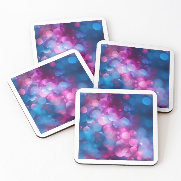 Item preview, Twinkling Bokeh Effect on a Crimson Canvas | pink and blue designed and sold by PICbyFemke.