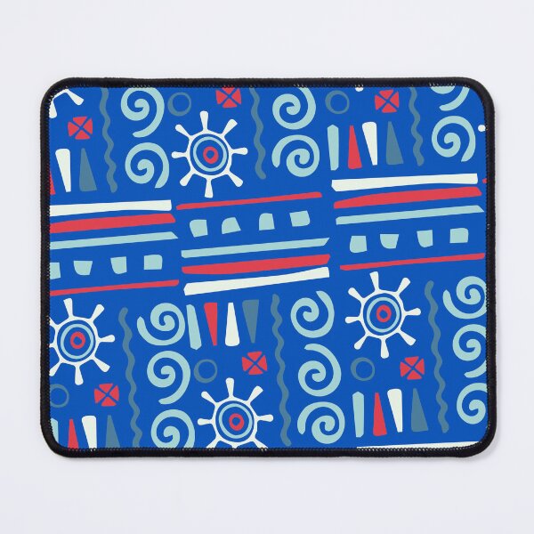Item preview, Red White & Blue Swirl Tribal Symbols Consistent Collage designed and sold by Alchemy-A-La-G.
