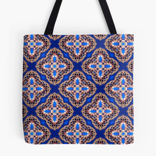 Item preview, Gorgeous Blue and Gold Beadwork Inspired Fashion Print designed and sold by Annalee Beer.