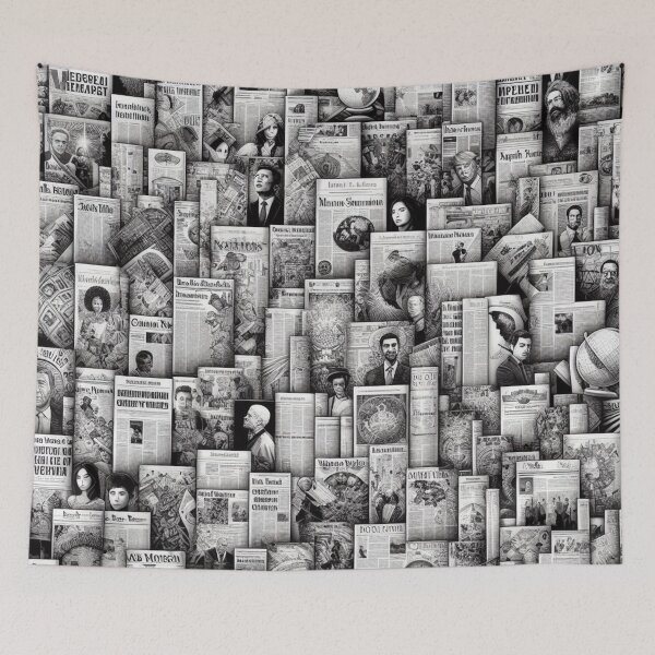 Item preview, Newsprint Nostalgia: Vintage Newspaper Collage designed and sold by Rui Fernandes.