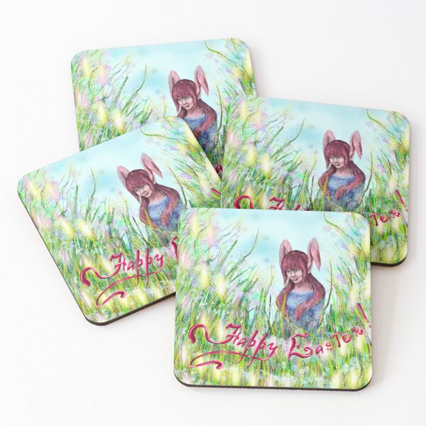 Item preview, Happy Easter bunny girl, digital art by MariDani designed and sold by MariDaniArt.