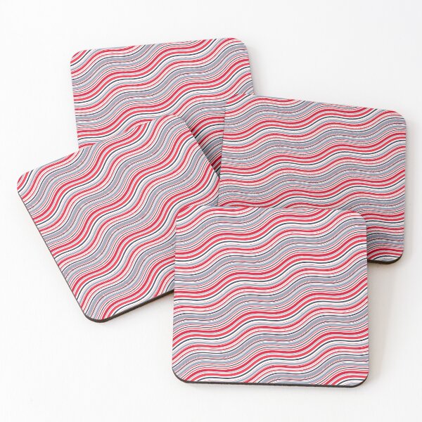Item preview, Black Red Grey & White Parallel Waves Consistent Collage designed and sold by Alchemy-A-La-G.