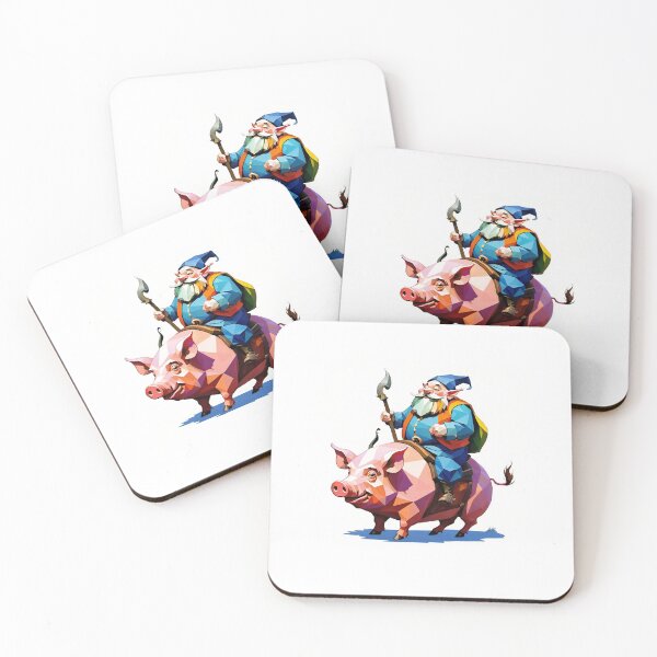 Item preview, Lowpoly Art Of Dwarf Riding On A Pig v6 designed and sold by AGShirts.
