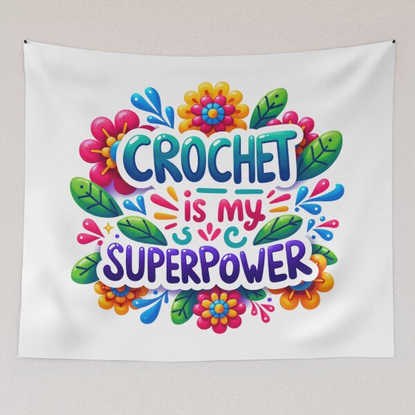 Item preview, Crochet is my superpower - floral crafter designed and sold by EvergreenWhimsy.