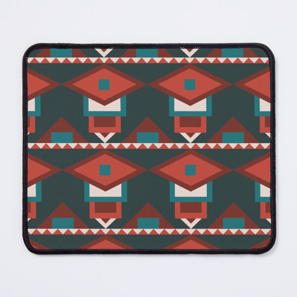 Item preview, Aqua Red & White Moroccan Geometry Symbols Consistent Collage designed and sold by Alchemy-A-La-G.