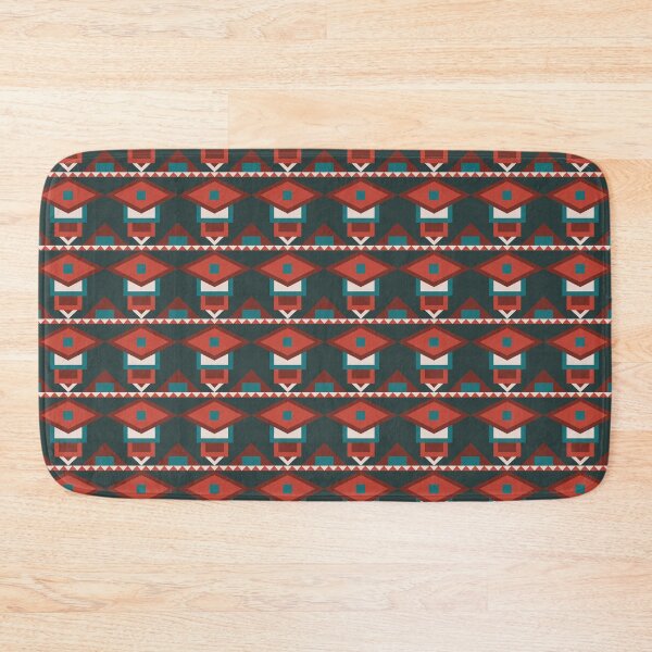 Item preview, Aqua Red & White Moroccan Geometry Symbols Consistent Collage designed and sold by Alchemy-A-La-G.