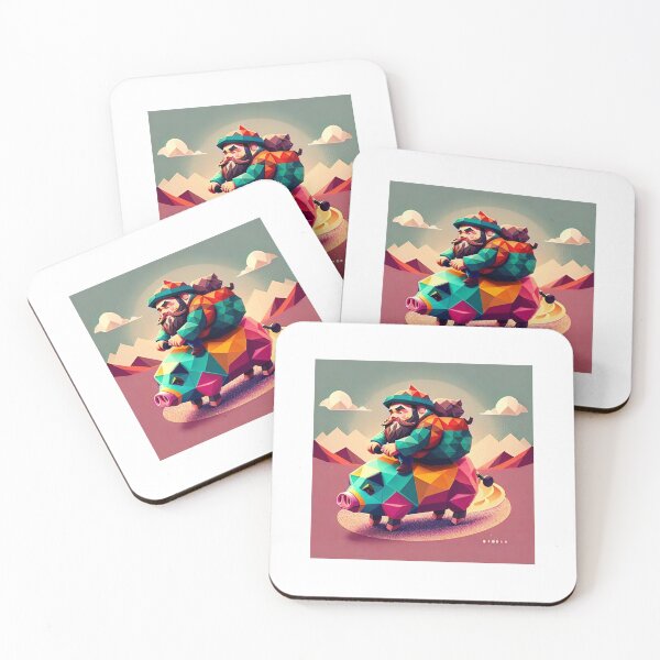 Item preview, Lowpoly Art Of Dwarf Riding On A Pig v8 designed and sold by AGShirts.