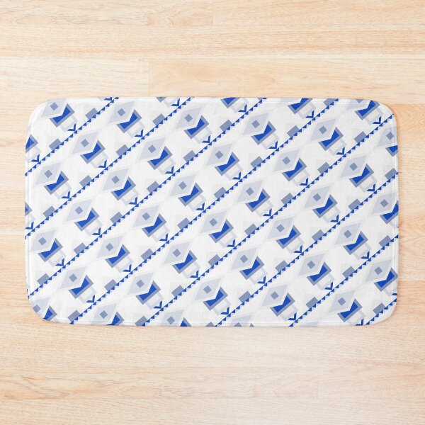 Item preview, Grey Blue & White Moroccan Geometry Symbols Consistent Collage designed and sold by Alchemy-A-La-G.