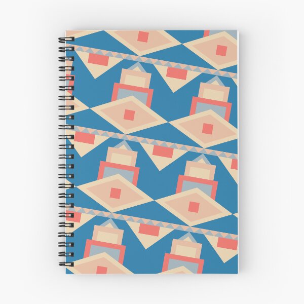 Item preview, Peach & Blue Moroccan Style Geometry Symbols Consistent Collage designed and sold by Alchemy-A-La-G.