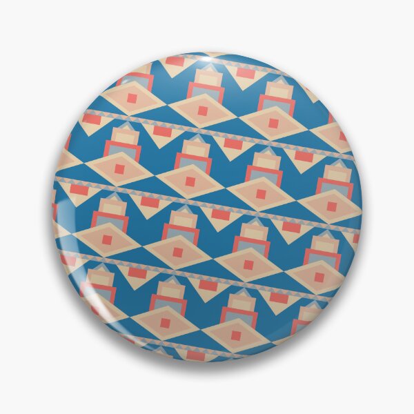 Item preview, Peach & Blue Moroccan Style Geometry Symbols Consistent Collage designed and sold by Alchemy-A-La-G.