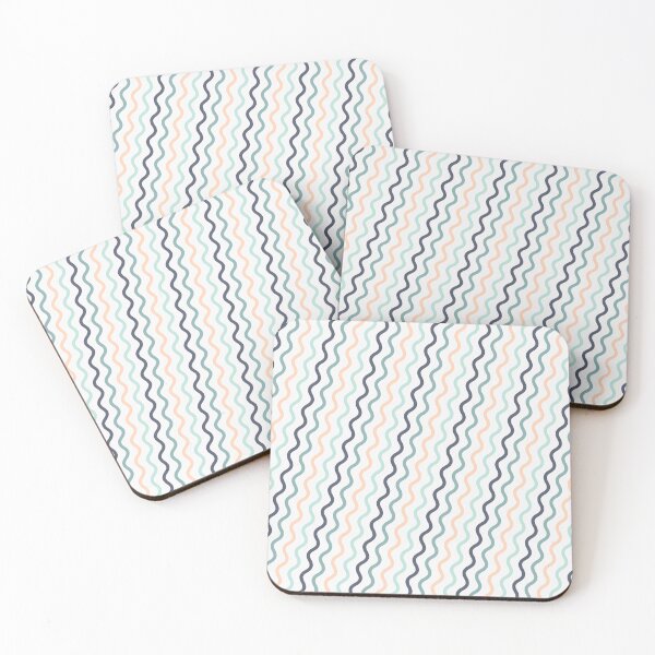 Item preview, Peach Green Blue & White Diagonal Waves Consistent Collage designed and sold by Alchemy-A-La-G.