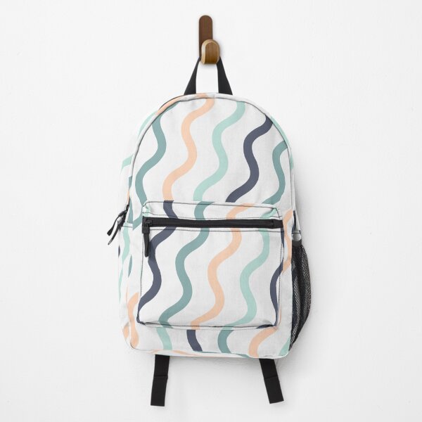 Item preview, Peach Green Blue & White Diagonal Waves Consistent Collage designed and sold by Alchemy-A-La-G.