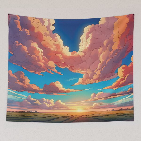 Item preview, Orange Anime Clouds designed and sold by Jin-Ai.