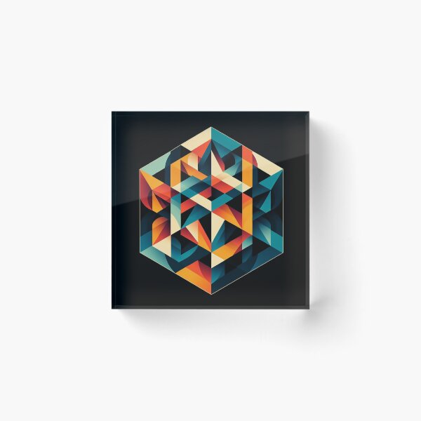 Item preview, Colorful Abstract Geometric Cube designed and sold by johnnycreidy.