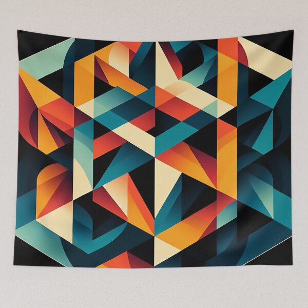 Item preview, Colorful Abstract Geometric Cube designed and sold by johnnycreidy.