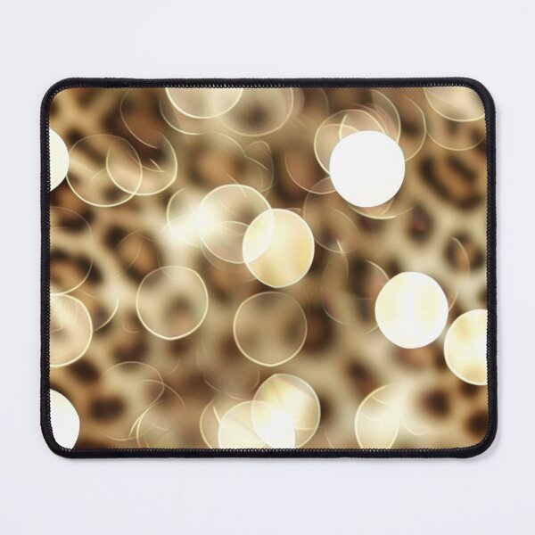 Artikelvorschau, Kopie von bernsteinfarbenen Bokeh-Lichtern mit Leopardenmuster auf dunklem abstraktem Hintergrund | Textur | Gold entworfen und verkauft von PICbyFemke.