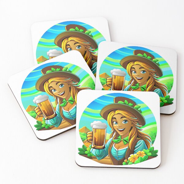 Item preview, Cheerful Irish Maiden Beer Toast Sticker designed and sold by DreamStore66.