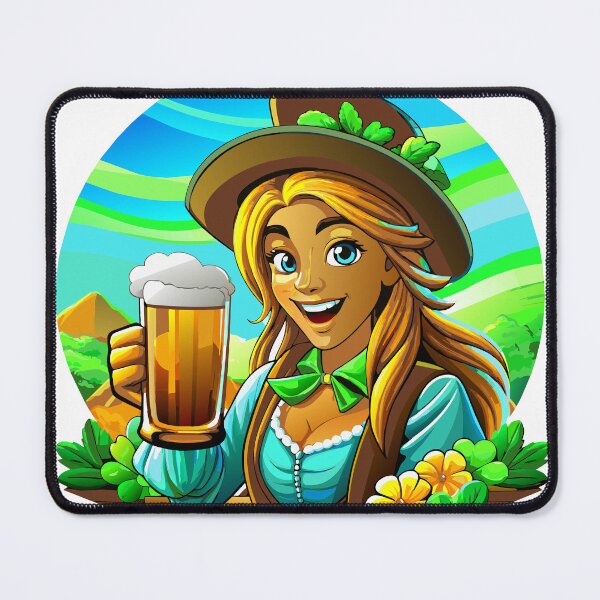 Item preview, Cheerful Irish Maiden Beer Toast Sticker designed and sold by DreamStore66.