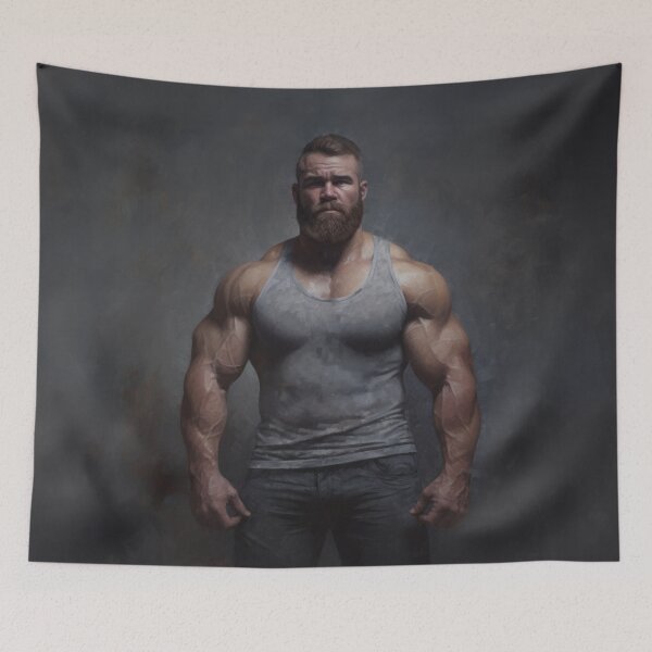 Item preview, Muscle Bear Oil Painting designed and sold by BeautyofMasc.
