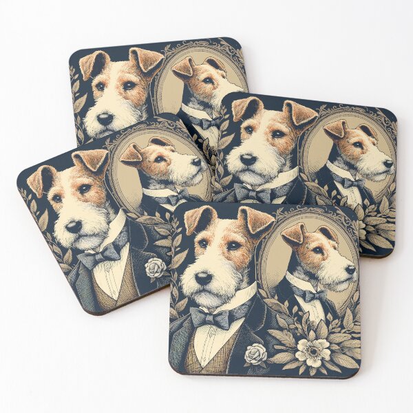 Item preview, Fox Terrier Wire Fox Terrier Vintage Dog Art  designed and sold by ElegantCat.