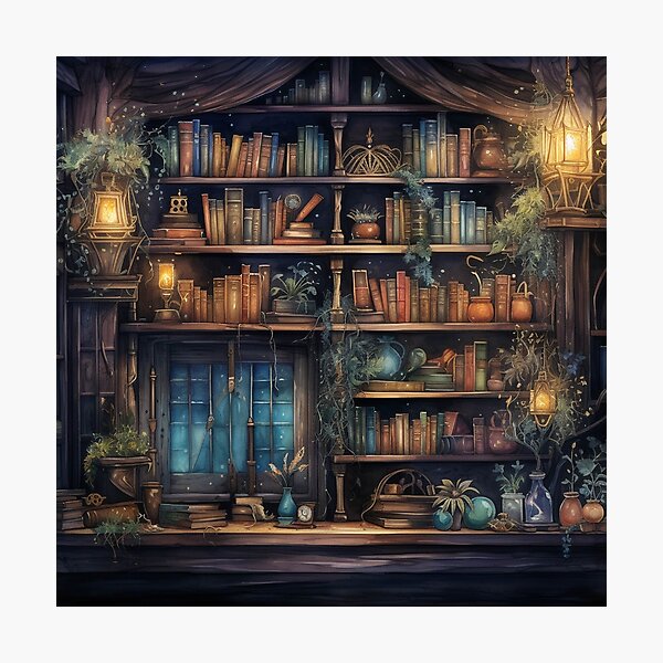Item preview, Bookish magic old library- fantasy books - dark Academia aesthetic designed and sold by Fantasy Cache.
