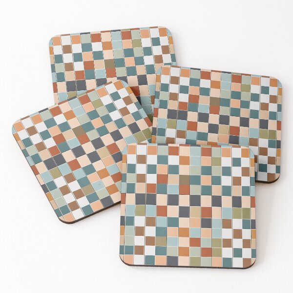 Item preview,  Mid Century Modern Geometric Abstract Peach, Cyan designed and sold by Prints and Lifestyle.