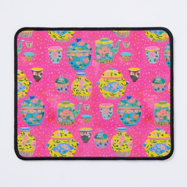 Item preview, Yellow ginger jars on hot pink designed and sold by SophieClimaArt.