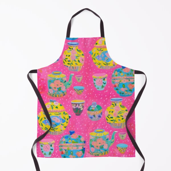 Item preview, Yellow ginger jars on hot pink designed and sold by SophieClimaArt.