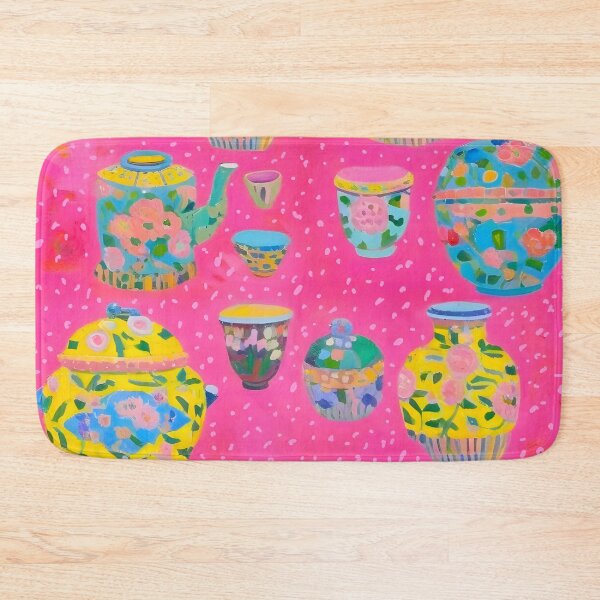 Item preview, Yellow ginger jars on hot pink designed and sold by SophieClimaArt.