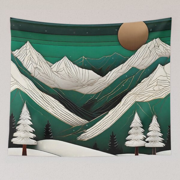 Item preview, Chinese cloisonne snowy mountains designed and sold by Neeshki.