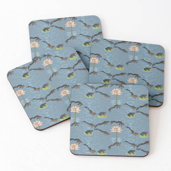 Item preview, Pattern - Frogs leaping on a pond designed and sold by Eejee-SK.