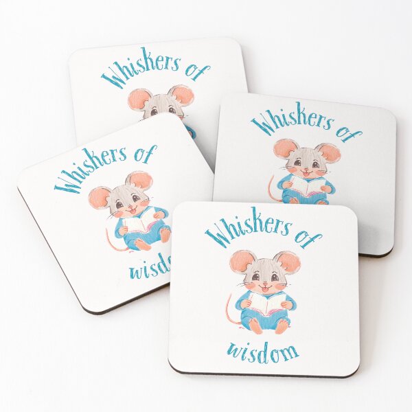 Item preview, "Whiskers of wisdom" cute mouse reading books designed and sold by Culmika.