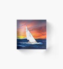 Me Flying in St Christopher - My Last Yacht Acrylic Block