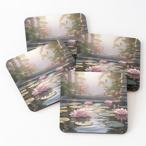 Item preview, Dreamy zen garden with waterlilies. designed and sold by ArtbyJanineTate.