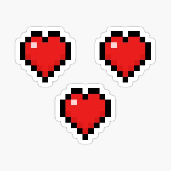 Vista previa del artículo con la obra «Corazón de Minecraft Pegatina», diseñado y vendido por P3nguin82.