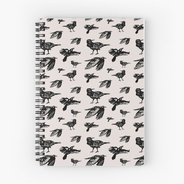 Item preview, Raven Print - Crow Pattern - Beige and Black - Birds Flying designed and sold by DreamersPlan.