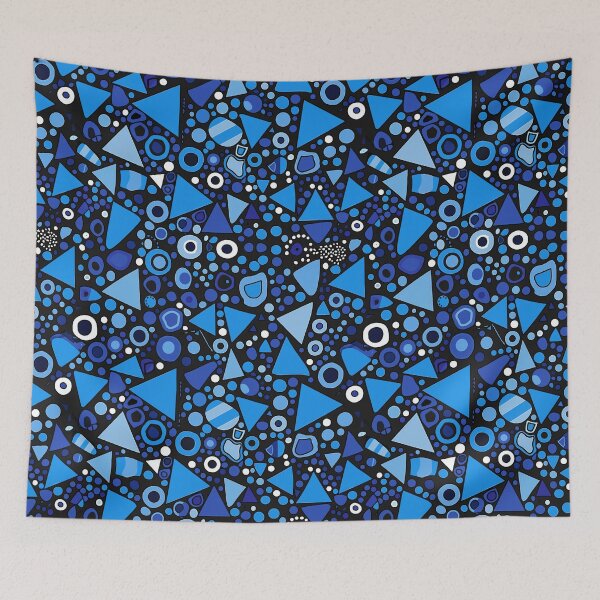 Item preview,  Blue and Black Shapes Abstract Pattern  designed and sold by palaco210.