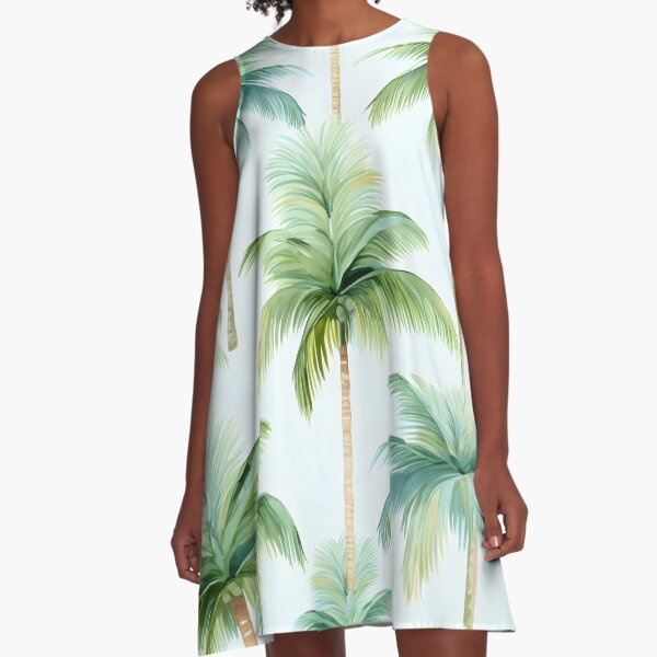 Item preview, watercolor palm tree pattern print designed and sold by dcrc.