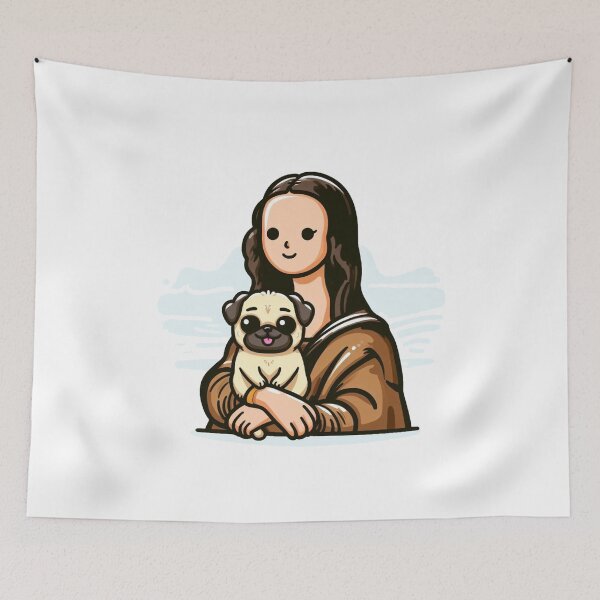 Item preview, Monalisa With Pug designed and sold by LemuellTrends.