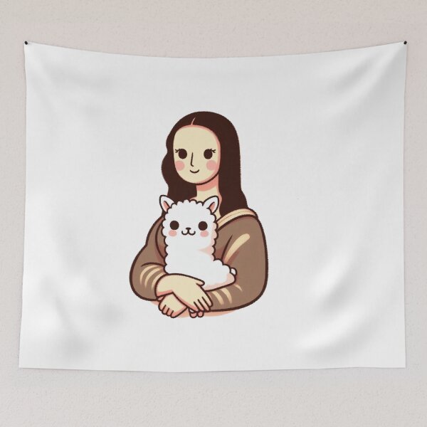 Aperçu de l'œuvre Monalisa avec lama créée et vendue par LemuellTrends.
